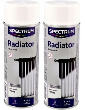 2x FARBA DO GRZEJNIKA KALORYFERÓW SPRAY POŁYSK BIAŁA 400 ml