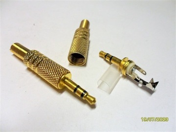 Wtyk Jack 3,5 stereo metal - złote - 2 szt.