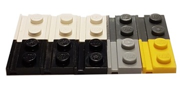 LEGO 32028 PŁYTKA 1X2 Z KRAWĘDZIĄ MIX KOLOR 10 SZT