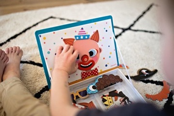 JANOD MAGNETIC PUZZLE Смешные мордашки Мальчик 3+ Магнитикнига