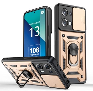 Plecki TeleProtector do Xiaomi Redmi Note 13 / Note 13 4G Slide Ring złoty