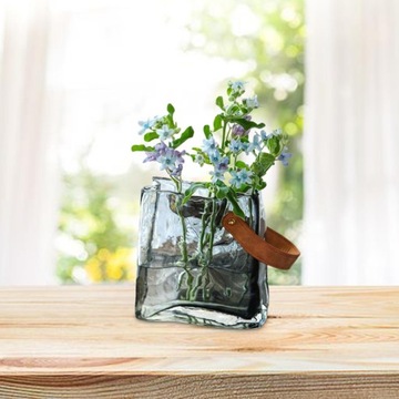 Стеклянная ваза для пончиков. Современное украшение. Сумочка в форме вазы.