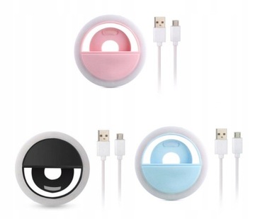 LAMPA SELFIE PIERŚCIENIOWA LED DO TELEFONU LAMPKA