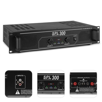 KOŃCÓWKA MOCY Wzmacniacz SPL 300 2x150W 19' RACK