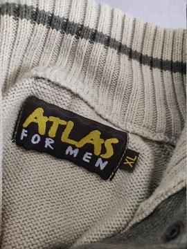 ATLAS FOR MEN Bawełniany SWETER z KOŁNIERZEM rozmiar XL