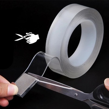 TAŚMA DWUSTRONNA DO PAKOWANIA PREZENTÓW KARTONÓW MOCNA TRWAŁA PRZEZROCZYSTA