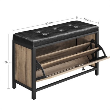 BENCH Сиденье с тумбой для обуви LOFT INDUSTRIAL