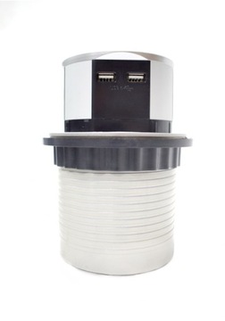 4-позиционная выдвижная настольная розетка с USB