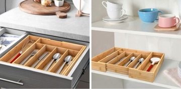 Расширяемый бамбуковый органайзер-вставка в ящик