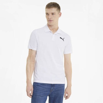 Puma koszulka męska biała polo z kołnierzykiem małe logo 586674 52 r. L