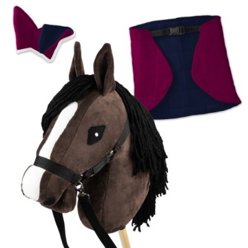 Hobby Horse A3 гнідий кінь на палиці +недоуздок +поводи +попона +навушники Польські