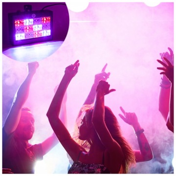 ЦВЕТНОЙ СТРОБЕСКОП DISCO RGB DISCO LIGHT 12LED ЗВУКОВОЙ ДАТЧИК