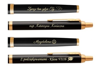 Перьевая ручка и шариковая ручка Parker IM черная с ГРАВИРОВКОЙ Подарок маме и папе