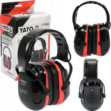 YATO NAUSZNIKI OCHRONNE ELEKTRONICZNE PRZECIWHAŁASOWE BLUETOOTH SNR 29dB