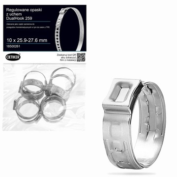 Opaski zaciskowe do osłon przegubów OETIKER 259 / 25,9-27,6 mm - 10 sztuk