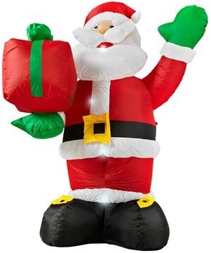 НАДУВНАЯ САНТА-ЗВЕЗДА LED 2,4м 240см АВТОМАТИЧЕСКАЯ.