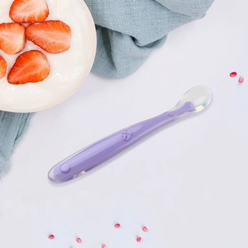ГИБКАЯ СИЛИКОНОВАЯ ЛОЖКА ДЛЯ МАЛЫШЕЙ, ФИОЛЕТОВАЯ