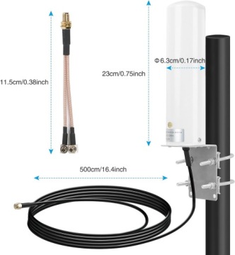 ВНЕШНЯЯ АНТЕННА ДЛЯ 4G LTE WIFI МОДЕМА-РОУТЕРА 18 дБи SMA TS9