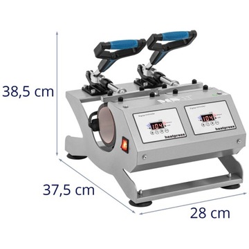 PRASA TERMOTRANSFEROWA DO KUBKÓW - PODWÓJNA - DO 250°C - WYŚWIETLACZ LCD -