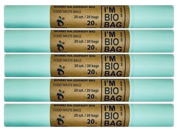 WORKI BIODEGRADOWALNE KOMPOSTOWALNE 5 x 20L BIO (100szt) 11341