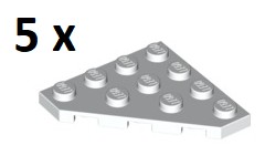 LEGO White Wedge Plate 4x4 Ścięty 30503 5szt