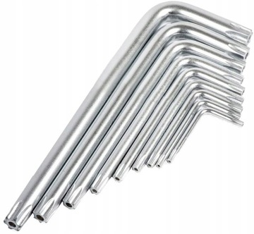 Шестигранные ключи TORX ТИПА L с отверстием T10-T50, 9 шт.