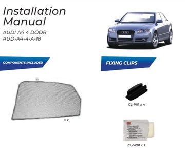 Боковые шторки Audi A4 B6 B7 седан 2001-08 Чехлы солнцезащитных шторок