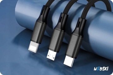 USB-кабель 3-в-1 для зарядки телефона, планшета и камеры