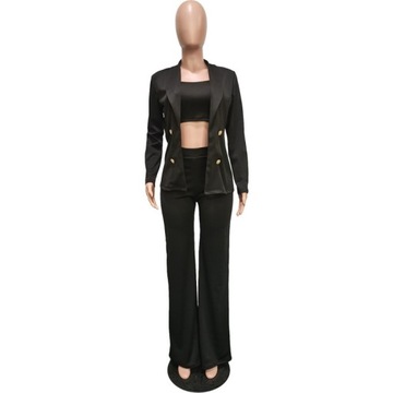 Женский костюм-тройка, пиджак, камзол, широкие брюки, рабочий, 2XL (44)