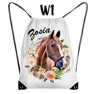 WOREK DO PRZEDSZKOLA PLECAK Z IMIENIEM KONIE w1