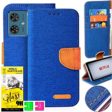 Etui Portfel Case MAGNES KOLORY OBUDOWA SZKŁO 9H do Motorola Moto G54 5G