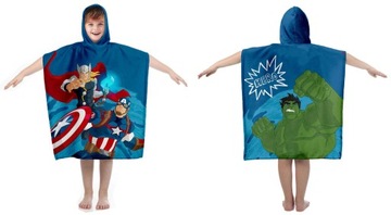 PONCZO AVENGERS SUPERBOHATEROWIE MARVEL 55X110 RĘCZNIK Z KAPTURKIEM CHŁONNY