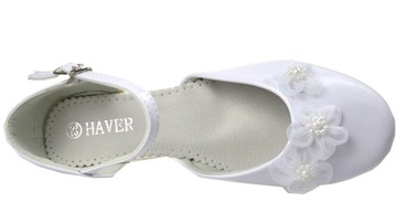 Туфли для причастия на маленьком каблуке С ВЫРАБОТКОЙ ТЮЛЬ БЕЛЫЙ 33