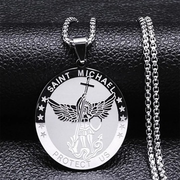Seven Archangels Amulet Stainless Steel Necklaces Men Seal of Solomon