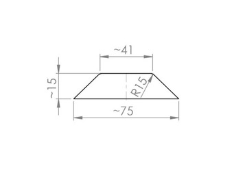 ПОРОГ ГАРАЖНЫХ ДВЕРЕЙ, ПРОКЛАДКА ПУ 15мм
