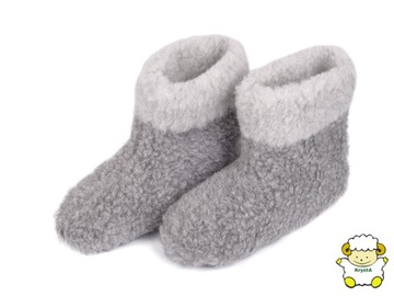 KRYSTA Damskie unisex wełniane kapcie góralskie