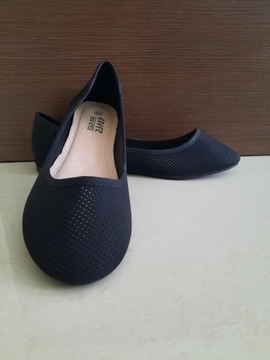 BALERINY BALERINKI CZARNE 41 NOWOŚĆ 26,5 CM