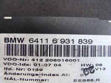 BMW 3 E46 PANEL ŘÍZENÍ KLIMATIZACE 6931839