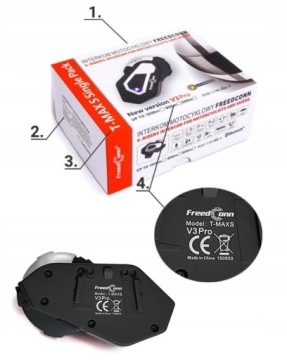 ИНТЕРКОМ НА 6 ЧЕЛОВЕК BLUETOOTH FREEDCONN T-MAX S V3 PRO