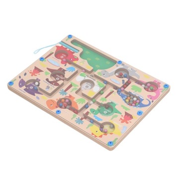 Магнитный цветной и цифровой лабиринт с рисунком динозавра