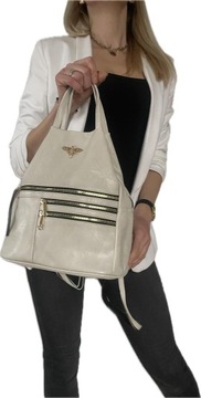 СУМКА-РЮКЗАК ЖЕНСКАЯ, пчела, бежевая