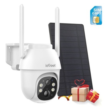 Kamera Zewnętrzna Solarna Obrotowa 4G SIM 2K 3MPx FULL HD 4xZOOM IP65