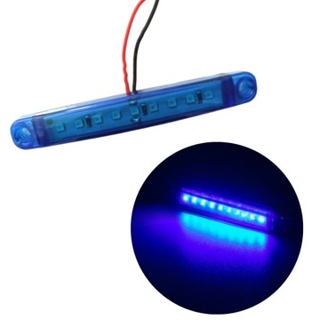 LAMPA OBRYSOWA NIEBIESKA 9 LED diodowa OBRYSÓWKI 12V 24V
