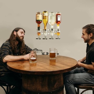 4 BUTELKI STYLIZOWANE NA BUTELKI DO NAPOJÓW ALKOHOLOWYCH, DOZOWNIK DO WINO