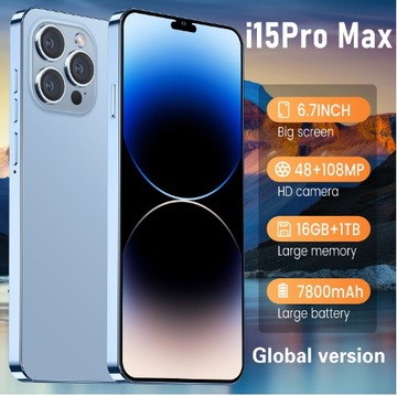 Smartfon I15Pro Max z Androidem,biały,Smartfon