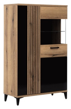 ARIS AS06 витрина, имитация дуба/черный глянец, LIVEO, БЕСПЛАТНО, быстро