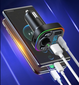 Автомобильное зарядное устройство Bluetooth FM-передатчик PD 20W QC3.0 USB-C LED Manta