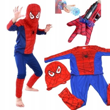 Strój Spiderman Przebranie Wyrzutnia Bal 122-128