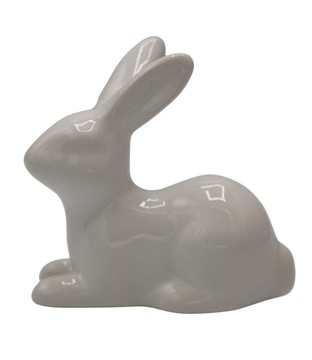 KRÓLIK ZAJĄC CERAMICZNY WIELKANOCNY FIGURKA OZDOBA LEŻĄCY MINI