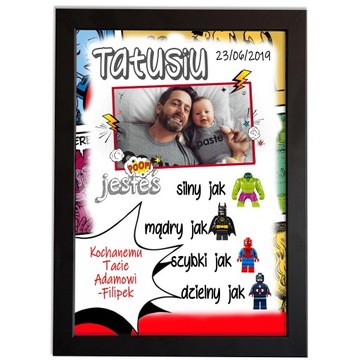 Prezent Dzień Ojca Taty urodziny plakat + Ramka